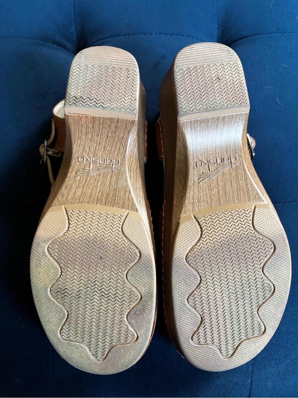Dansko Camel Leather Mary Jane Slingback Clogs - Picture 5 of 6